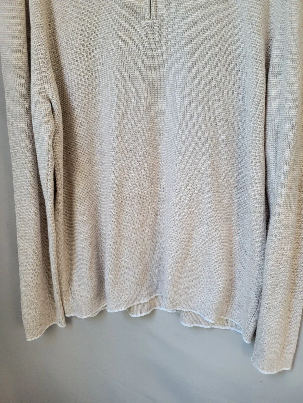 Jack Victor Daulac Quarter Zip Pullover Sweater Sand XXL